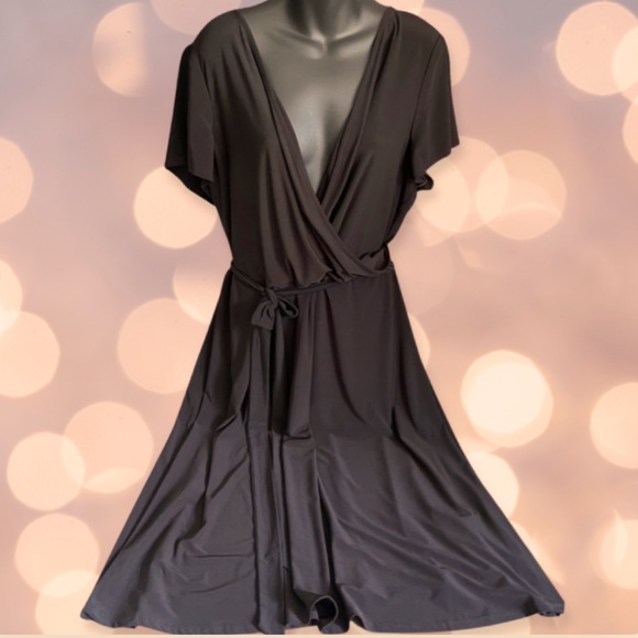 Eliza J Dresses & Skirts - Beautiful Black wrap like Dress Eliza Brand New